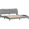 Image de vidaXL Cadre de lit sans matelas "Hvar" gris clair 200x200 cm Tissu