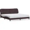 Image de vidaXL Cadre de lit sans matelas "Hvar" brun foncé 200x200 cm Tissu
