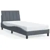 Image de vidaXL Cadre de lit sans matelas "Hanko" gris foncé 90x190 cm velours