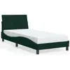 Image de vidaXL Cadre de lit sans matelas "Hanko" vert foncé 90x190 cm velours