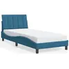 Image de vidaXL Cadre de lit sans matelas "Hanko" bleu 90x190 cm velours
