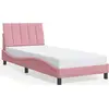 Image de vidaXL Cadre de lit sans matelas "Hanko" rose 90x200 cm velours