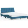 Image de vidaXL Cadre de lit sans matelas "Hanko" bleu 140x190 cm velours