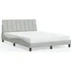 Image de vidaXL Cadre de lit sans matelas "Hanko" gris clair 140x200 cm velours
