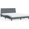 Image de vidaXL Cadre de lit sans matelas "Hanko" gris foncé 160x200 cm velours