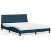 Image de vidaXL Cadre de lit sans matelas "Hanko" bleu 160x200 cm velours