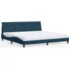 Image de vidaXL Cadre de lit sans matelas "Hanko" bleu 200x200 cm velours