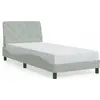 Image de vidaXL Cadre de lit sans matelas gris clair 90x190 cm velours