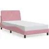 Image de vidaXL Cadre de lit sans matelas rose 100x200 cm velours