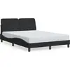 Image de vidaXL Sommier sans matelas noir 140x190 cm velours