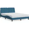 Image de vidaXL Cadre de lit sans matelas bleu 140x200 cm velours