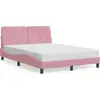 Image de vidaXL Cadre de lit sans matelas rose 140x200 cm velours