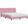 Image de vidaXL Cadre de lit sans matelas rose 160x200 cm velours