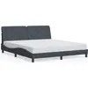 Image de vidaXL Cadre de lit sans matelas gris foncé 180x200 cm velours