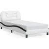 Image de vidaXL Cadre de lit sans matelas "Hvar" blanc et noir 80x200 cm simili-cuir