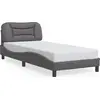 Image de vidaXL Cadre de lit sans matelas "Hvar" gris 90x190 cm similicuir