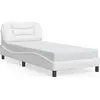 Image de vidaXL Cadre de lit sans matelas "Hvar" blanc 90x200 cm similicuir