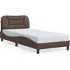 Image de vidaXL Cadre de lit sans matelas "Hvar" Marron 90x200 cm Similicuir