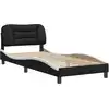 Image de vidaXL Cadre de lit sans matelas "Hvar" noir et blanc 90x200 cm similicuir