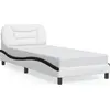 Image de vidaXL Cadre de lit sans matelas "Hvar" blanc et noir 90x200 cm similicuir