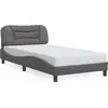 Image de vidaXL Cadre de lit sans matelas "Hvar" gris 100x200 cm similicuir