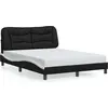Image de vidaXL Cadre de lit sans matelas "Hvar" noir et blanc 120x200 cm similicuir