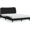 Image de vidaXL Cadre de lit sans matelas "Hvar" noir 140x190 cm similicuir