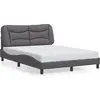 Image de vidaXL Cadre de lit sans matelas "Hvar" gris 140x190 cm similicuir