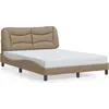 Image de vidaXL Cadre de lit sans matelas "Hvar" Cappuccino-Brun 140x190 cm Similicuir