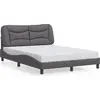 Image de vidaXL Cadre de lit sans matelas "Hvar" gris 140x200 cm similicuir