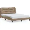Image de vidaXL Cadre de lit sans matelas "Hvar" Cappuccino-Brun 140x200 cm Similicuir