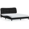 Image de vidaXL Cadre de lit sans matelas "Hvar" noir 160x200 cm similicuir