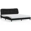 Image de vidaXL Cadre de lit sans matelas "Hvar" noir 180x200 cm similicuir