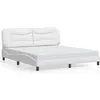 Image de vidaXL Cadre de lit sans matelas "Hvar" blanc 180x200 cm similicuir