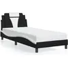 Image de vidaXL Cadre de lit "Viana" sans matelas noir et blanc 80x200 cm simili-cuir