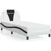Image de vidaXL Cadre de lit "Viana" sans matelas Blanc et noir 90x190 cm Similicuir