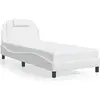 Image de vidaXL Cadre de lit "Viana" sans matelas blanc 90x200 cm similicuir