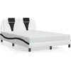 Image de vidaXL Cadre de lit "Viana" sans matelas Blanc et noir 120x200 cm Similicuir
