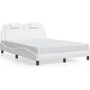 Image de vidaXL Cadre de lit "Viana" sans matelas Blanc 140x190 cm Similicuir