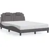 Image de vidaXL Cadre de lit "Viana" sans matelas Gris 140x190 cm Similicuir