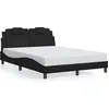 Image de vidaXL Cadre de lit "Viana" sans matelas noir 140x200 cm similicuir