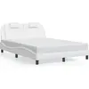 Image de vidaXL Cadre de lit "Viana" sans matelas Blanc 140x200 cm Similicuir
