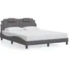 Image de vidaXL Cadre de lit "Viana" sans matelas Gris 160x200 cm Similicuir