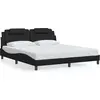 Image de vidaXL Cadre de lit "Viana" sans matelas noir 180x200 cm similicuir