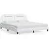Image de vidaXL Cadre de lit "Viana" sans matelas Blanc 180x200 cm Similicuir