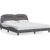 Image de vidaXL Cadre de lit "Viana" sans matelas Gris 180x200 cm Similicuir