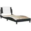 Image de vidaXL Cadre de lit sans matelas "Zadar" noir et blanc 90x190 cm similicuir