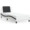 Image de vidaXL Cadre de lit sans matelas "Zadar" blanc et noir 90x190 cm similicuir