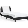 Image de vidaXL Cadre de lit sans matelas "Zadar" noir et blanc 90x200 cm similicuir