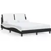 Image de vidaXL Cadre de lit sans matelas "Zadar" noir et blanc 140x190 cm similicuir